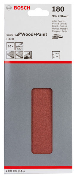 Folha de lixa Bosch EfWP, 93x230mm, G180