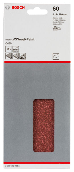 Folha de lixa Bosch EfWP, 115x280mm, G60