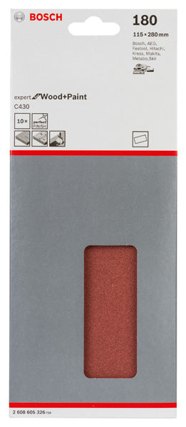 Hoja de lija Bosch EfWP, 115 x 280 mm, G180