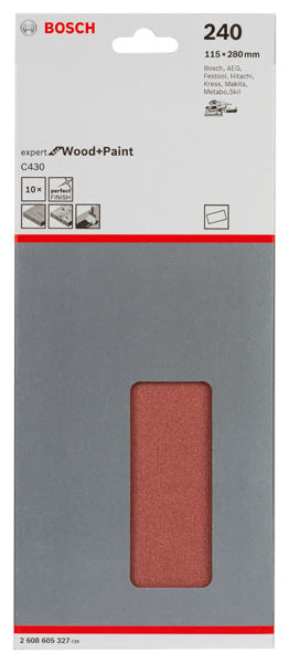 Hoja de lija Bosch EfWP, 115 x 280 mm, G240