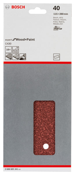 Folha de lixa Bosch EfWP, 115x280mm, G40