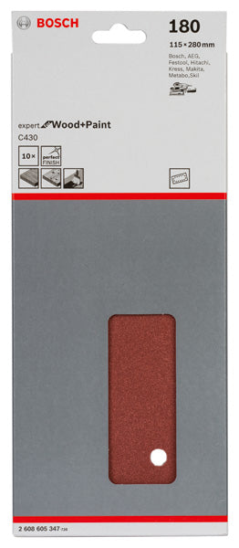 Hoja de lija Bosch EfWP, 115 x 280 mm, G180