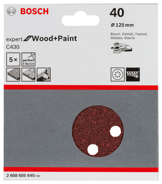 Bosch Sanding Sheet EfWP,125mm,G40,5x