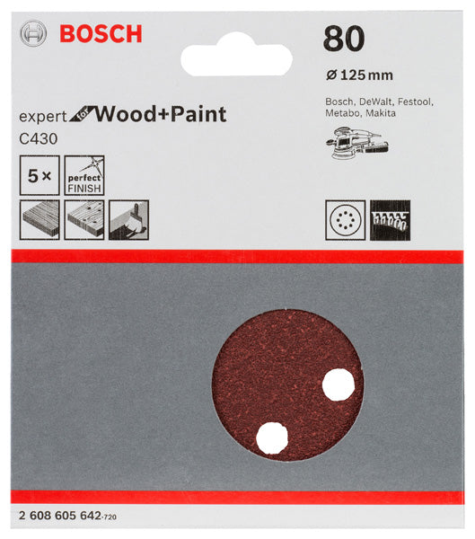 Bosch Sanding Sheet EfWP,125mm,G80,5x