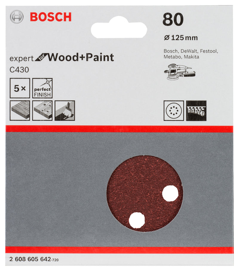 Bosch Sanding Sheet EfWP,125mm,G80,5x
