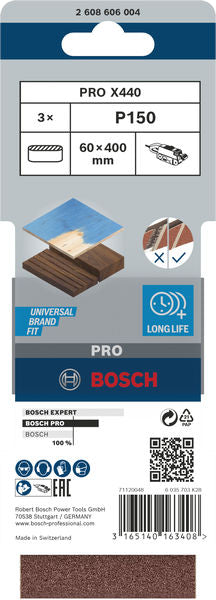 Cinta de lixa Bosch BfWP, 60x400mm, G150