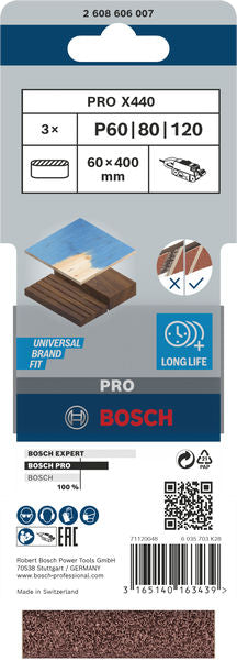 Cinta de lixa Bosch BfWP, 60x400mm, GSet