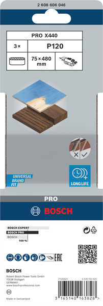 Cinta de lixa Bosch BfWP, 75x480mm, G120