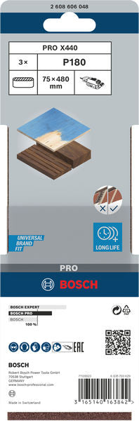 Bosch Sanding Belt BfWP,75x480mm,G180