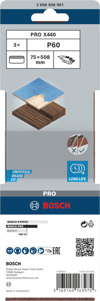 Bosch Sanding Belt BfWP,75x508mm,G60,3x