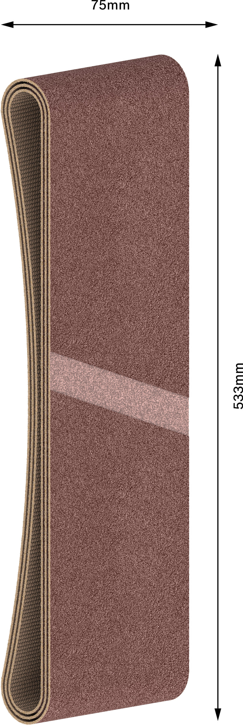 Banda de lija Bosch BfWP, 75 x 533 mm, G60, 3 unidades