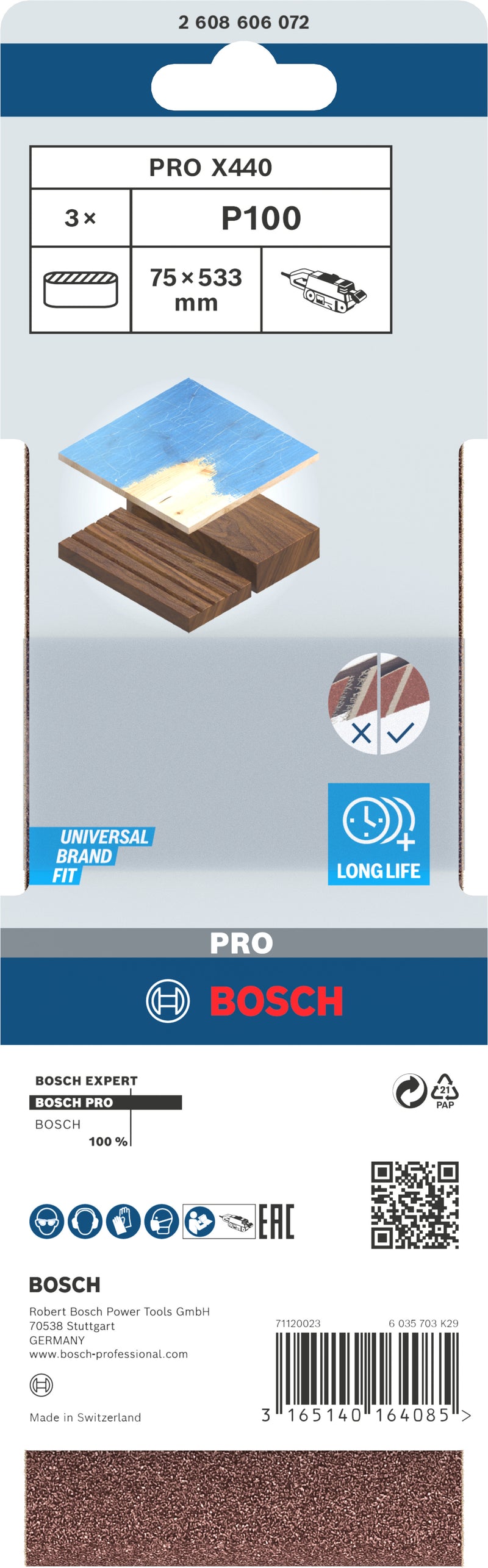 Bosch Sanding Belt BfWP,75x533mm,G100