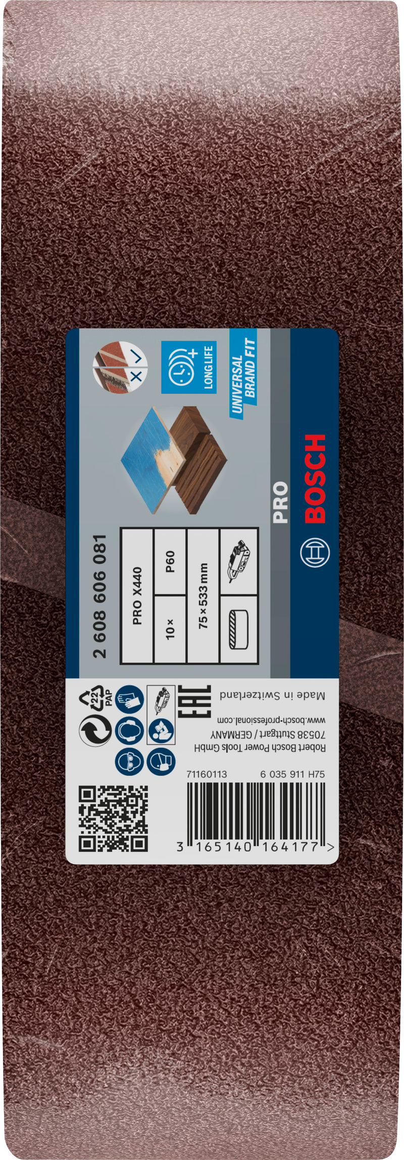 Bosch Sanding Belt BfWP,75x533mm,G60