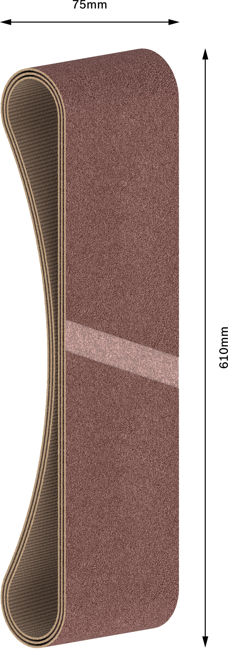 Banda de lija Bosch BfWP, 75 x 610 mm, G40, 3 unidades