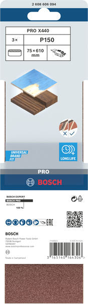 Bosch Sanding Belt BfWP,75x610mm,G150