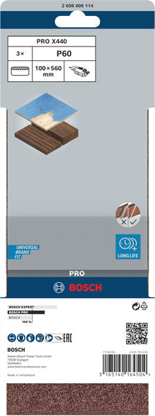 Banda de lija Bosch BfWP, 100 x 560 mm, G60