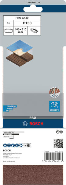 Cinta de lixa Bosch BfWP, 100x610mm, G150