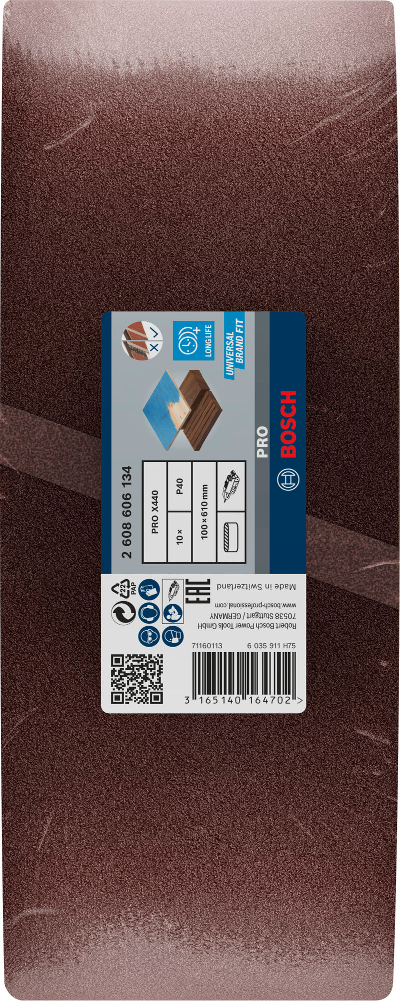 Cinta de lixa Bosch BfWP, 100x610mm, G40