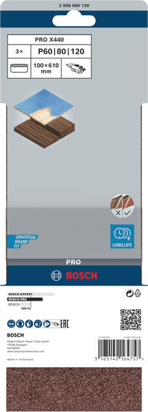 Cinta de lixa Bosch BfWP, 100x610mm, GSet