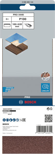 Cinta de lixa Bosch BfWP, 100x620mm, G100