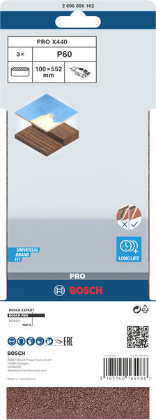 Banda de lija Bosch BfWP, 100 x 552 mm, G60