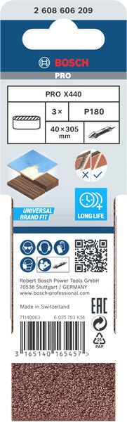 Cinta de lixa Bosch BfWP, 40x305mm, G180