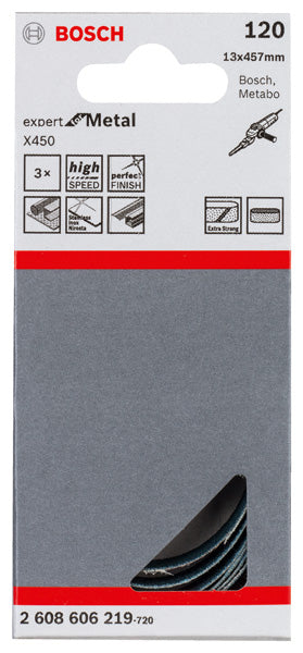 Bosch Sanding Belt EfM,13x457mm,G120,3x