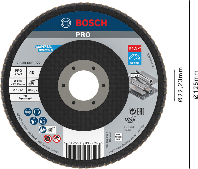 Disco de aba Bosch BfM, 125 mm, G40, 1x