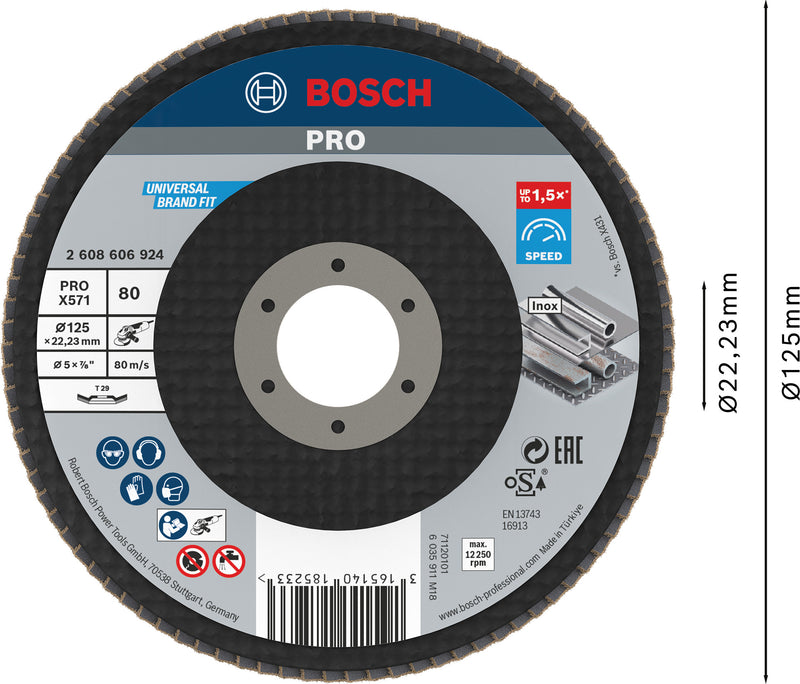 Bosch Flap Disc BfM,125mm,G80,1x