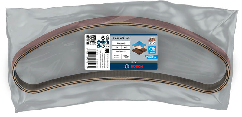 Cinta de lixa Bosch PRO X440, 100 x 690 mm, G40, 10 unid.