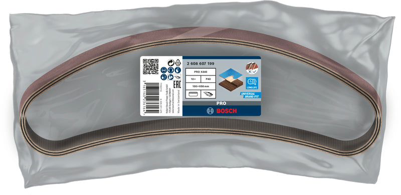 Cinta de lixa Bosch PRO X440, 100 x 690 mm, G40, 10 unid.