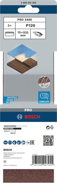 Bosch Sanding Belt BfWP,75x533mm,G120