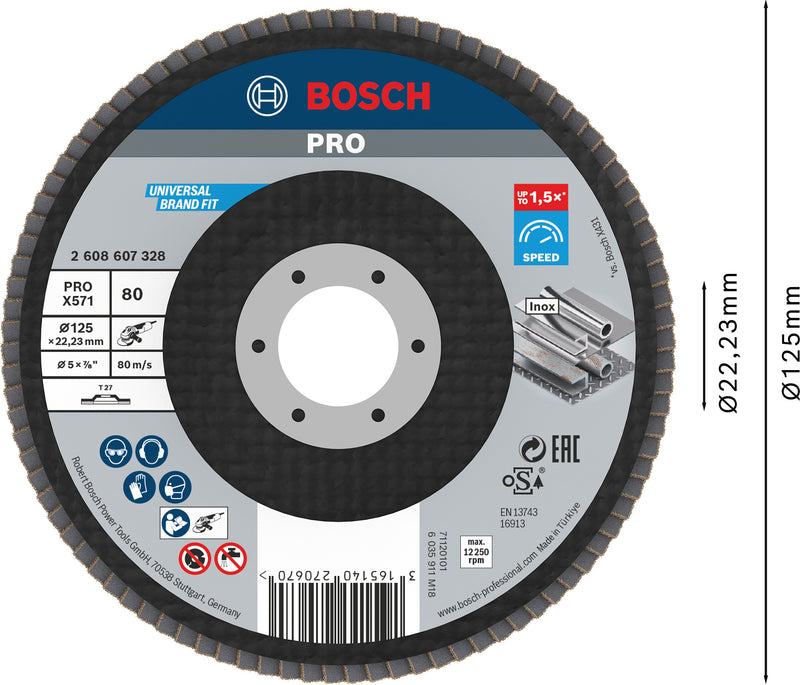Disco de aba Bosch BfM, 125 mm, G80, 1x