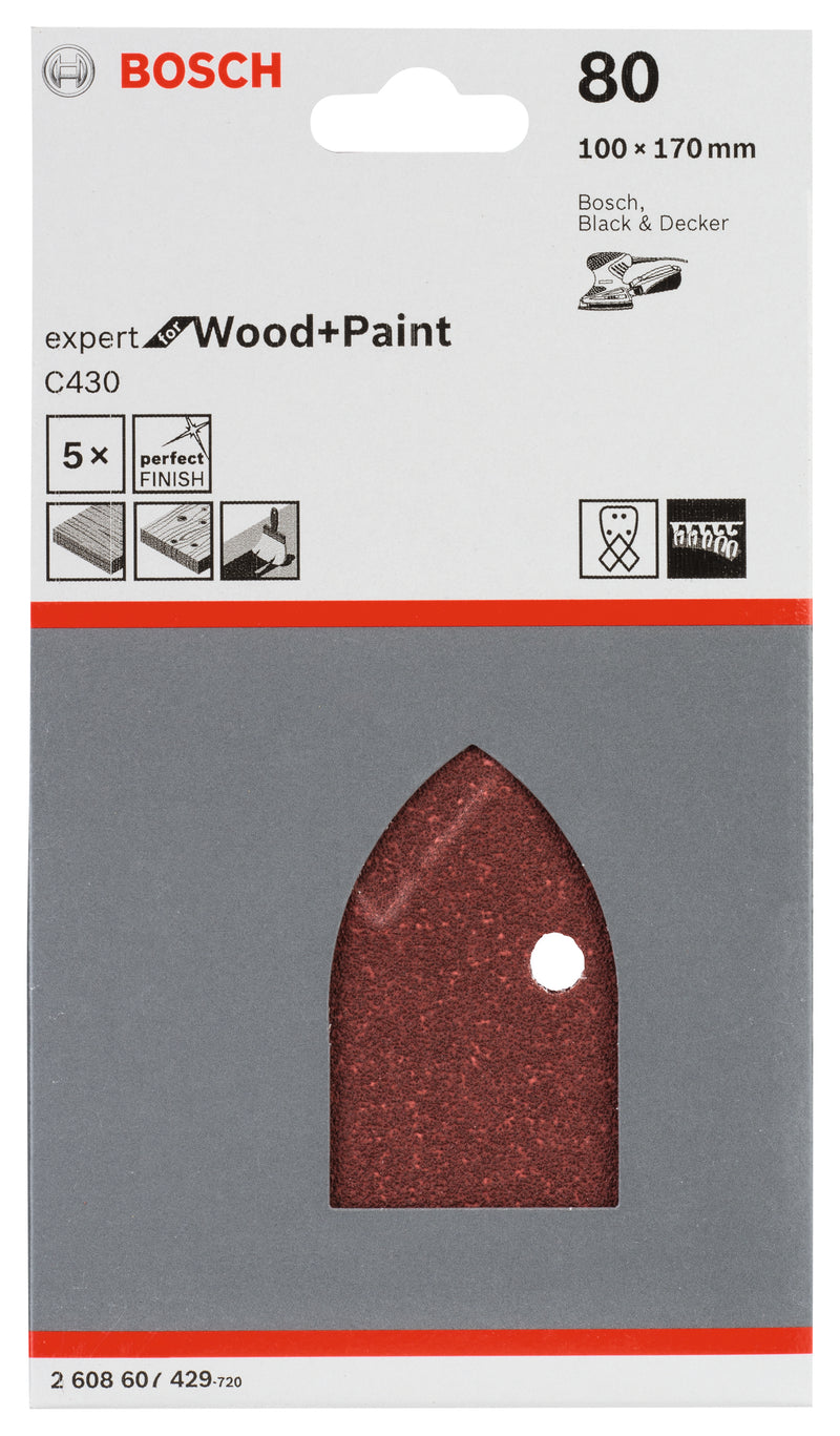Hoja de lija Bosch EfWP,B&amp;D,G80,5x
