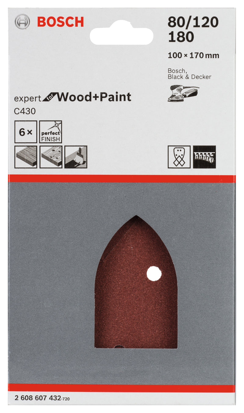 Folha de lixa Bosch EfWP,B&amp;D,GSet,6x