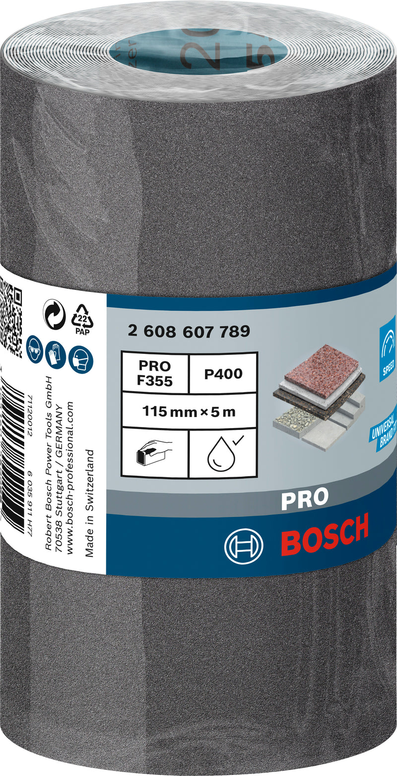 Rolo de lixa Bosch PRO C355, 115 mm, 5 m, G400