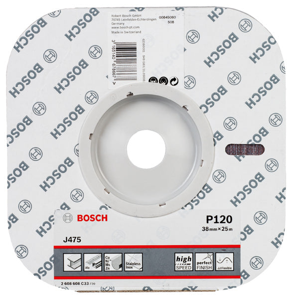Hoja de lija Bosch BfM, 38 mm x 25 m, G120, 1 unidad