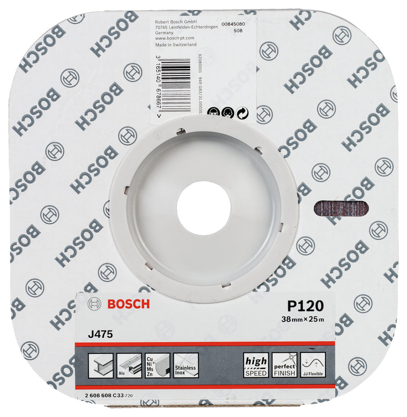 Hoja de lija Bosch BfM, 38 mm x 25 m, G120, 1 unidad