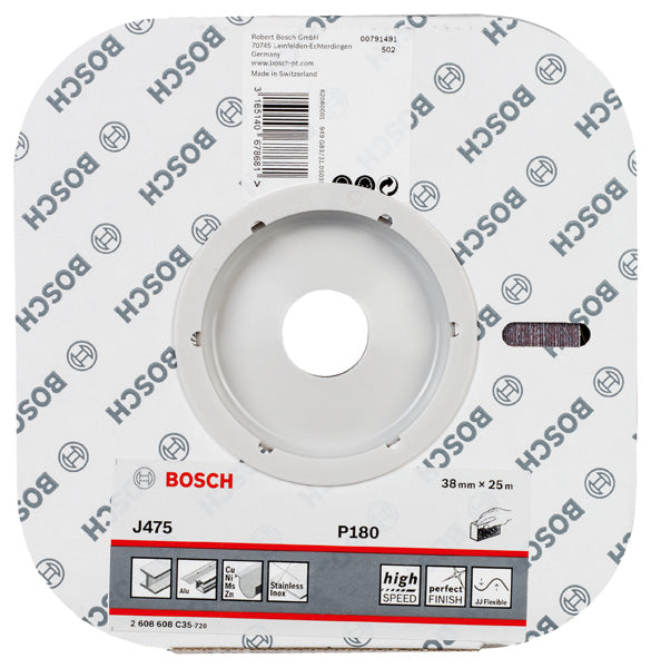 Hoja de lija Bosch BfM, 38 mm x 25 m, G180, 1 unidad
