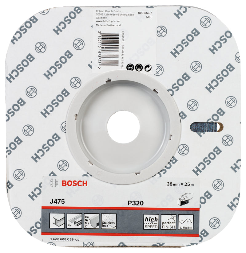 Hoja de lija Bosch BfM, 38 mm x 25 m, G320, 1 unidad