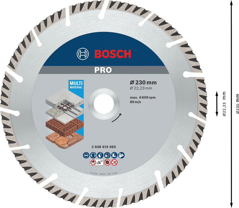 Bosch PRO Multi Material Diamond Cutting Disc, 230 x 22.23 mm, 10 pcs.