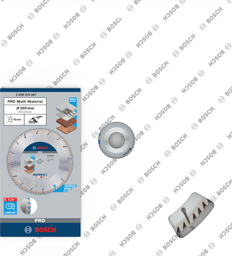 Discos de corte de diamante Bosch Accessories (Disco de diamante PRO Multi Material, 300 x 22,23 mm)