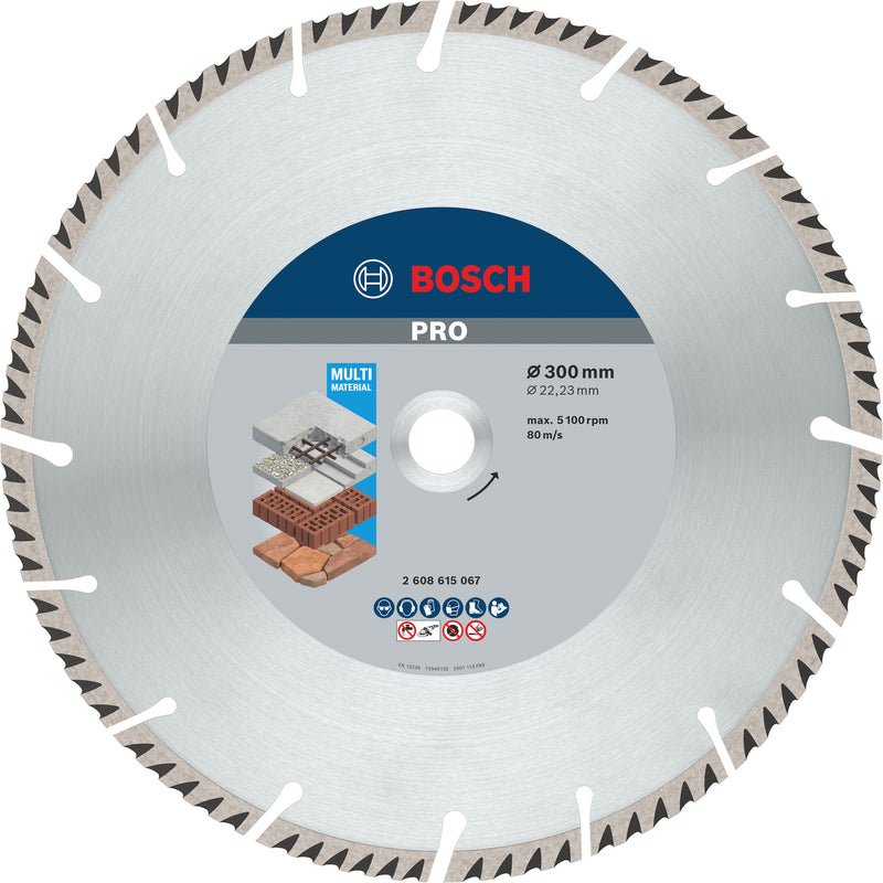 Discos de corte de diamante Bosch Accessories (Disco de diamante PRO Multi Material, 300 x 22,23 mm)