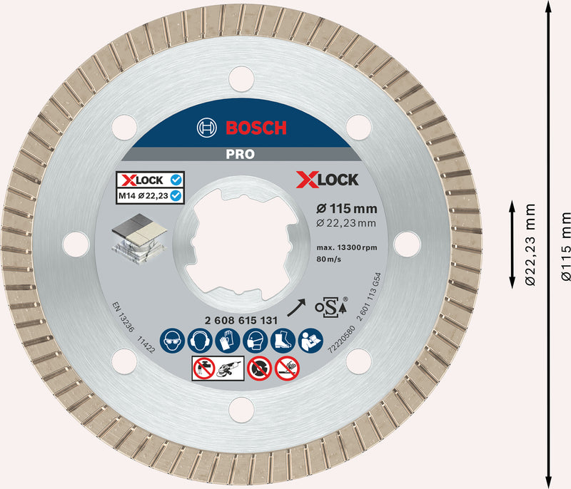 Hoja de corte de diamante Bosch X-Lock Ideal para Ce