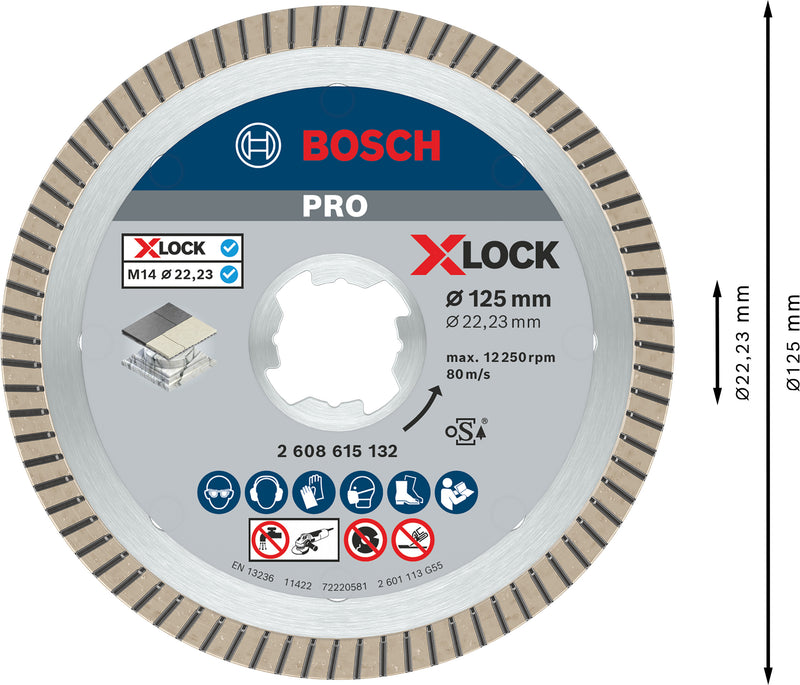 Hoja de corte de diamante Bosch X-Lock Ideal para Ce