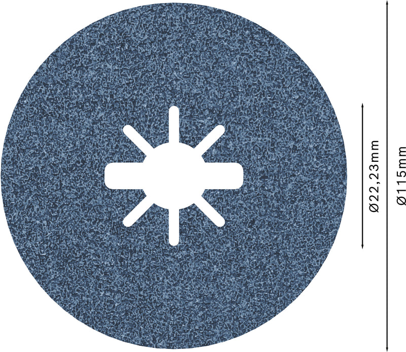 Disco de lixa de fibra Bosch BfM,115,G60,X-Lock