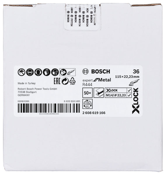 Disco de lixa de fibra Bosch EfM,115,G36,X-Lock