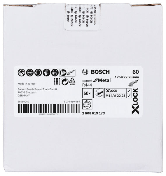 Disco de lixa de fibra Bosch EfM,125,G60,X-Lock