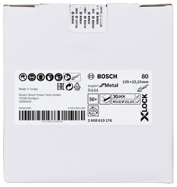 Bosch Fibre-Sanding Disc EfM,125,G80,X-Lock