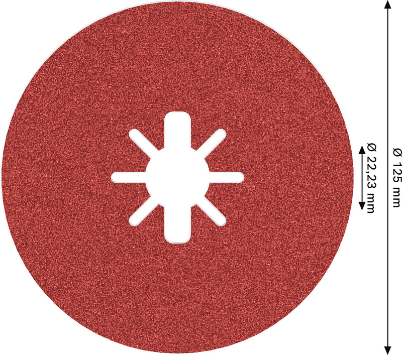 Disco de lixa de fibra Bosch BfM+I,125,G80,X-Lock